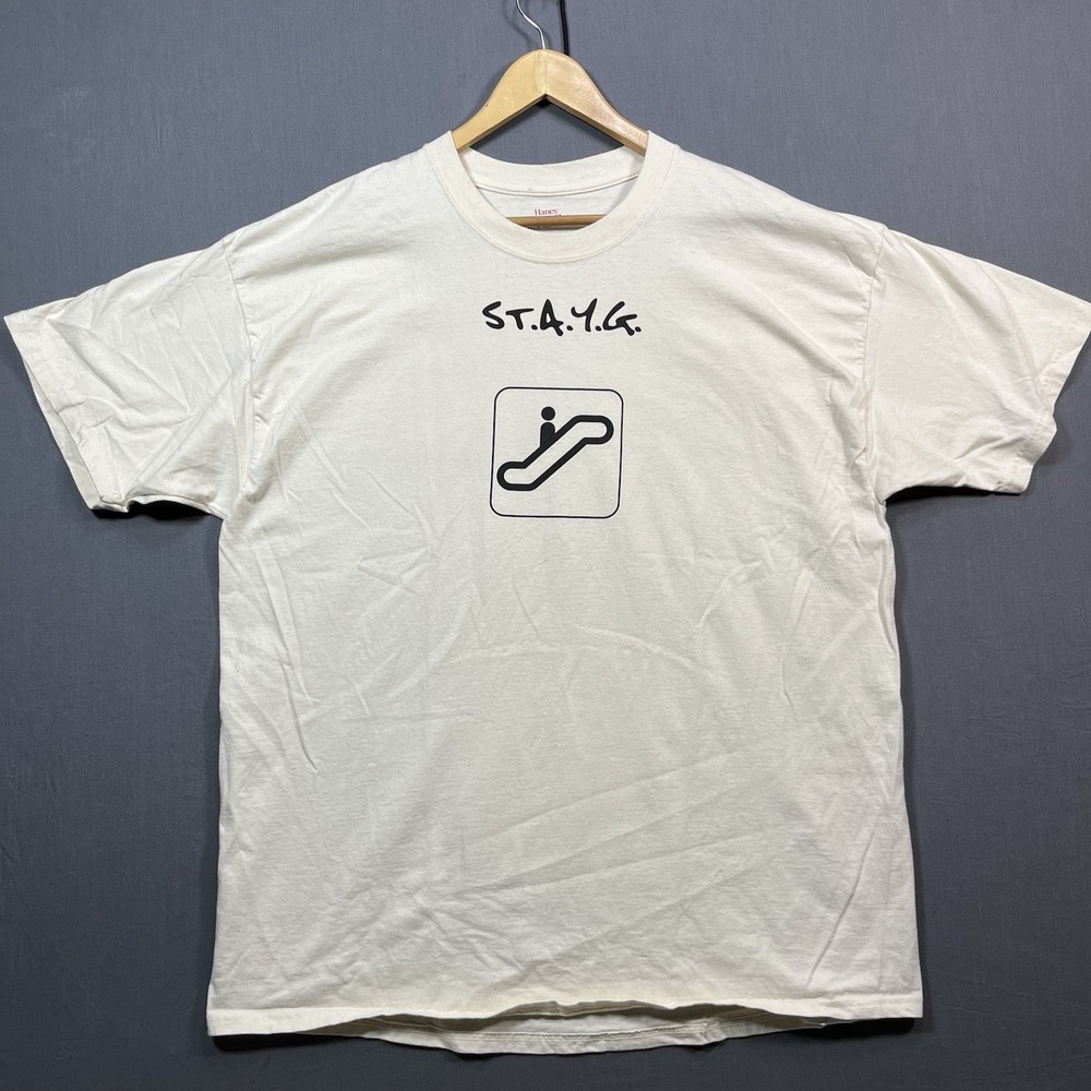 y2K  S.T.A.Y.G escalator graphic t shirt size 2XL hanes